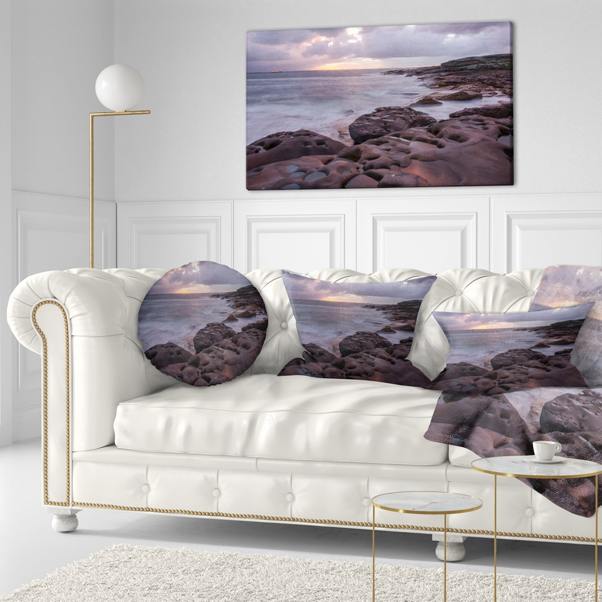 Designart CU10204-26-26 Dark Australian Large Rocks Seashore Cushion Cover for Living Room Sofa Throw Pillow 26 in x 26 in Insert Printed On Both Side in