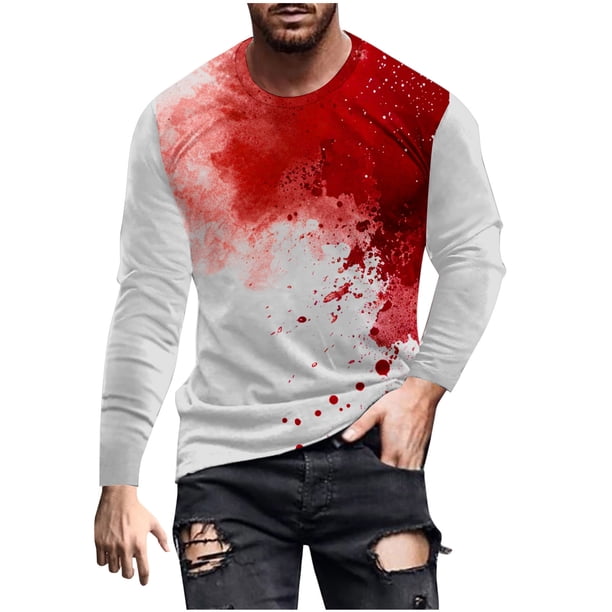Blusas y camisas de manga larga y cuello redondo para hombre, camisetas casuales con estampado de moda y cuello redondo, blusas de licra de manga corta para hombre.