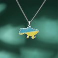thumbnail image 3 of Drip Oil Ukraine Flag Necklace Women Stainless Steel Vintage Ukrainian Map Pendant Jewelry Gifts, 3 of 5
