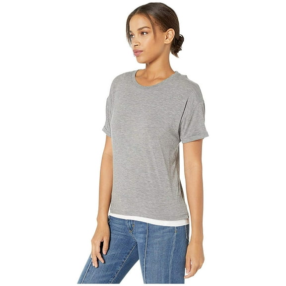 Majestic Filatures Short Sleeve Double Layer Crew Neck T-Shirt Gris Chine