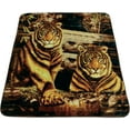 thumbnail image 3 of Chezmoi Collection Heavy Thick Korean Style Faux Mink Blanket Single Ply 9 Lbs, Reversible 750GSM Thick Silky Soft Plush Raschel Mink Blanket, 85" x 95" Asia King Size, Tigers, 3 of 9