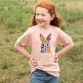 thumbnail image 4 of Floral Bunny Print Easter Shirt for Girls Bright Easter fun shirt for Girls Peach Shirt Youth Large, 4 of 4