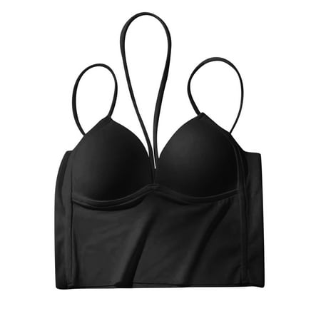 Blphud Women s Bra Womens Bra Push Up Women s Adjustable Solid Color Large Shoulder Vest without Steel Ring Trendy Lingerie for Women Sports Bras for Women Black A