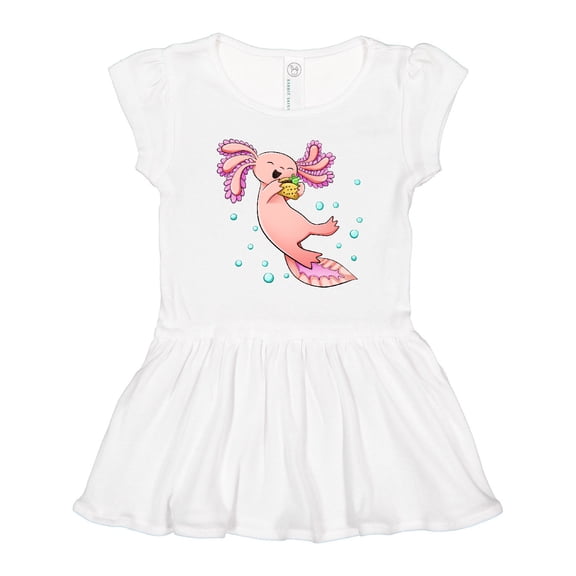 Inktastic Cute Axolotl Loves Tacos Girls Toddler Dress