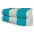 thumbnail image 2 of Cabana Striped Beach Towels 30x60 2-Pack (Turquoise / White) Terry Velour 11.7 Lbs per Doz 100% Cotton, 2 of 2