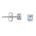 thumbnail image 1 of Round Aquamarine Stud Earrings in Sterling Silver, 0.5 ct, 1 of 1