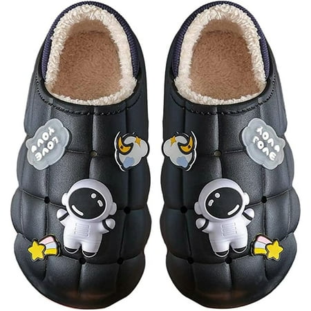 

CoCopeaunt Fashion Bubble House Shoes for Women Cool Space Flowing Spaceman Fluffy Faux Fur Lining Slippers Indoor Outdoor Anti-skip