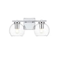 thumbnail image 2 of Living District Juelz 2-Light Iron & Glass Bath Sconce in Chrome/Clear, 2 of 6
