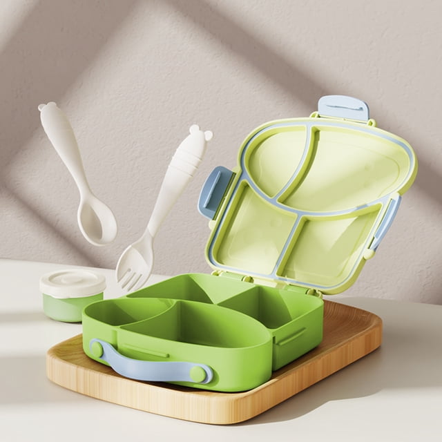 EGNMCR Organisation et Rangement, Bacs de Rangement, Contenants de Rangement Boîte à Lunch d'Extérieur pour l'École Compatible Micro-Ondes Comprend Fourchette Cuillère et Compartiment pour Sauces Boîte à Lunch en Plastique Compartimentée