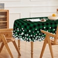 thumbnail image 4 of St. Patricks Day Tablecloth 60×84 Inch Oval, Buffalo Plaid Shamrock Lucky Washable Seasonal Table Cover for Party Picnic Dinner Decor, 4 of 6