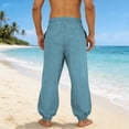 thumbnail image 4 of Mens Lounge Pants Lightweight Drawstring Elastic Waist Baggy Joggers Summer Comfort Everyday Travel Beach Linen Pants, 4 of 8