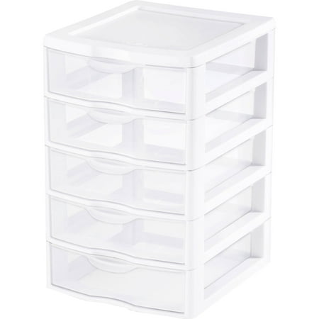 Sterilite Small 5 Drawer Unit- White (Available in Case of 4 or Single Unit)