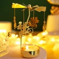 thumbnail image 3 of Fusipu Candle Holder for Christmas Decoration Rotary Candle Holder Spinning Golden Alloy Leaves Carousel Candlestick for Wedding Party Table for Weddings, 3 of 8