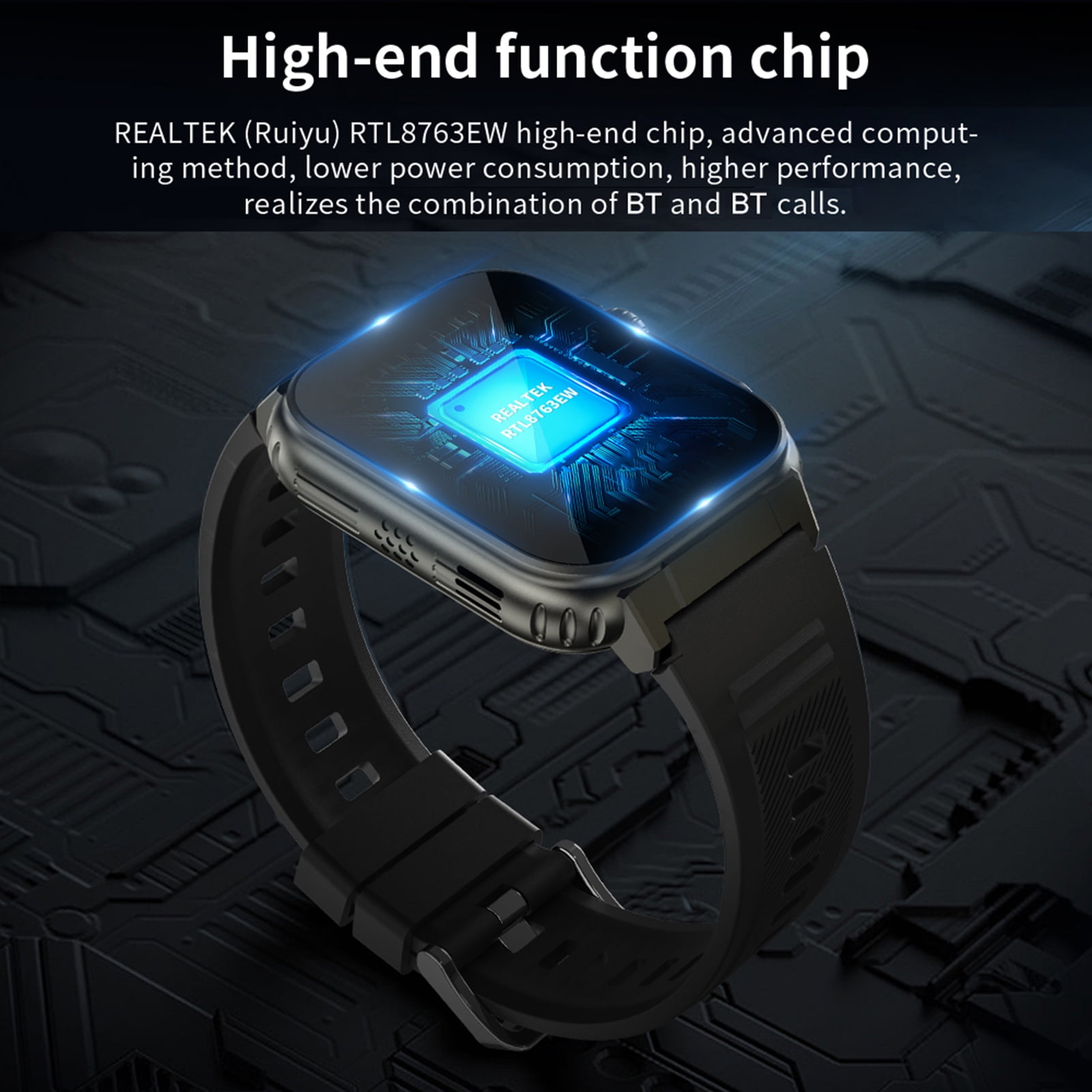 A70 1.96 Inches Smartwatch IP68 Waterproof Sports Watch BT5.0 Intelligent