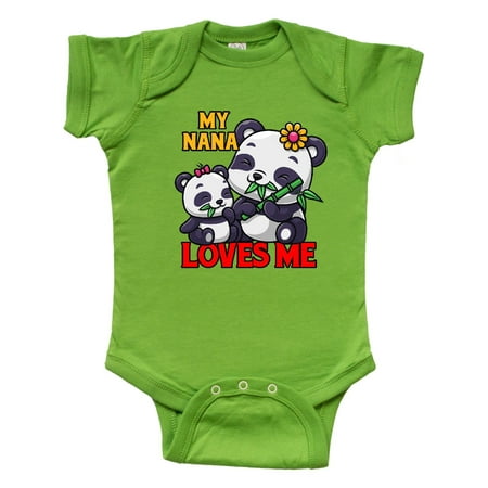 

Inktastic My Nana Loves Me Panda Gift Baby Boy or Baby Girl Bodysuit