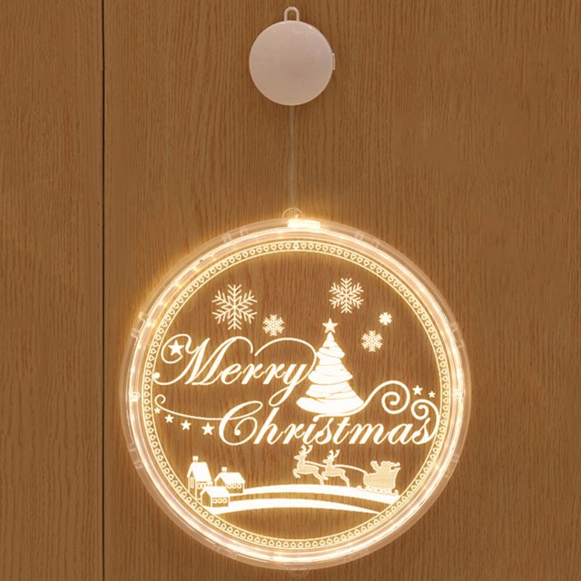 Qocolhg Christmas Window Lights Decorations, 9.4'' Large LED Christmas Window Hanging 3D Lights Decorations Battery Operated for Outdoor Indoor Windows Christmas Tree Party Holiday Wall (Santa Claus)