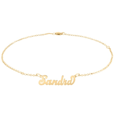Personalized Carrie Style Name Anklet in 14KT Gold Plated Sterling Silver