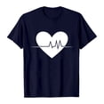 thumbnail image 4 of Arlun Valentine's Day Matching Couple T-Shirts Heartbeat Graphic Crewneck Short Sleeve Tees for Men Women Husband Wife Soft Comfortable Funny Love Printed Casual Tops 2-Navy L, 4 of 4