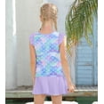 thumbnail image 3 of Lanbubble Girls Tankini Swimsuit Set Ruffle Sleeve 2-Pieces Bathing Suit Mermaid 7-8 Years, 3 of 10