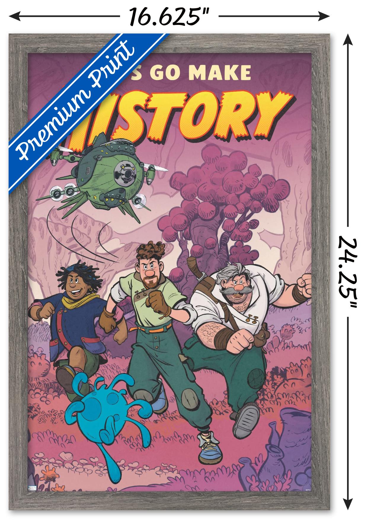 Disney Strange World - Let's Go Make History Wall Poster, 14.725" x 22.375" Framed