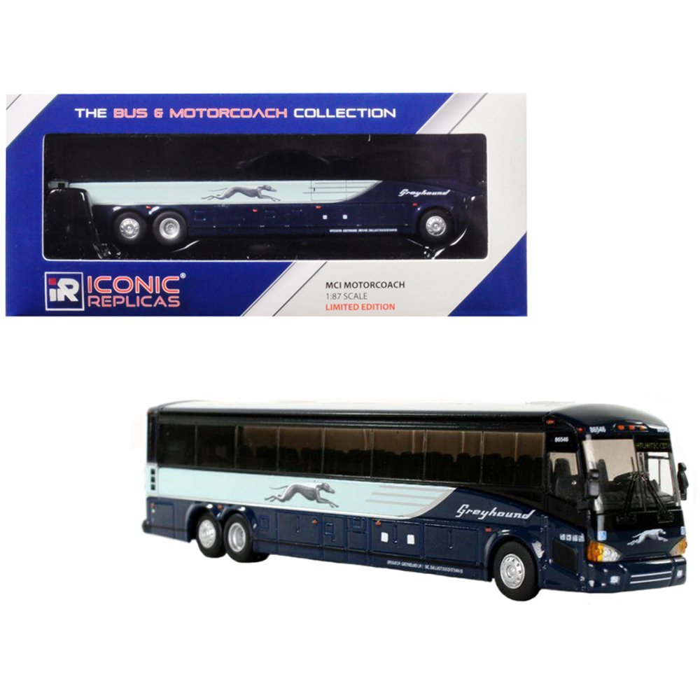 MCI D4505 Coach Transit Bus \Greyhound\" (Atlantic City) Blue 1/87