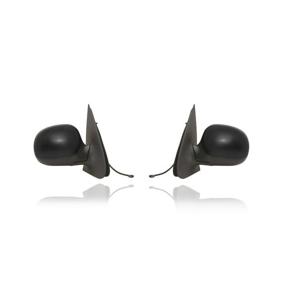 Door Mirror - Cooling Direct Fit/For 98-02 Ford Expedition - Electric, Non-Heated, Without Signal, Black Cover, Smooth - Pair, Left Driver + Right Passenger Set - F85Z17682GAA, F85Z17683GAB