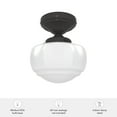 thumbnail image 5 of Hunter - Saddle Creek 1-light Noble Bronze, Small Flush Mount Light, Dimmable, Schoolhouse Style, Schoolhouse Shaped, for Bedrooms, Dining, Living Rooms - 19113, 5 of 5