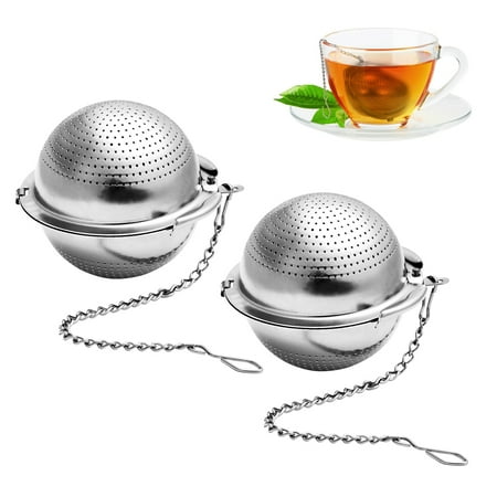 

BESTONZON 2 Pcs Tea Ball Infuser with Chain Hook Premium Stainless Steel Loose Leaf Tea Strainer Reusable Tea Filter