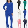 thumbnail image 1 of Bovxnpu Two Piece Sets for Women Lounge Sets,Womens 2 Piece Matching Sets,Women Casual Round Neck Short Sleeve Blouse Fashion Pants Pajamas Suit, 1 of 5