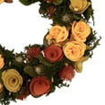 thumbnail image 4 of Northlight 12.5" Unlit Peach/Yellow Flowers with Moss and Twig Artificial Floral Spring Wreath, 4 of 9