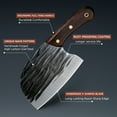thumbnail image 5 of Meat Cleaver Knife 6" Handmade Forged Kitchen Butcher Knife Serbian Chef Knife Full Tang with Sheath High Carbon Steel Knives for Camping BBQ Cutting, 5 of 8