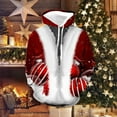 thumbnail image 2 of Mens Christmas Hoodless Couple Casual Hooded Pocket Christmas Mens Autumn and Winter Clothes,White,S, 2 of 3