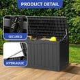 thumbnail image 6 of ModFusion 100-Gallon Lockable Outdoor Storage Deck Box, Weather-Resistant Resin, Perfect for Patios, Gardens, and Poolside Seating, Dark Gray, 6 of 10