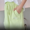 thumbnail image 3 of Eltusu Girls Cotton Athletic Shorts, Soft Loose Fit Elastic Waistband Knee Length Green Size 14-15 T, 3 of 5