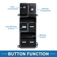 thumbnail image 3 of Interruptor de ventana eléctrica Unique Bargains para el lado del conductor delantero para Honda Odyssey 2005-2010 en negro, 3 of 7