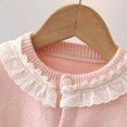 thumbnail image 2 of Jalioing Toddler Girls Sweater Cardigan Cute Lace Patchwork Long Sleeve Crew Neck Button Down Knit Cardigans 0-8 Years, 2 of 9