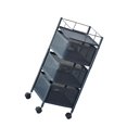 thumbnail image 1 of Luzkey Rolling Cart with Wheels Mobile Shelving Metal Frame Multifunctional Kitchen Storage Rack Utility Cart for Living Room Office Black, 1 of 8