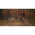 thumbnail image 2 of Julian Falat 24x14 Black Ornate Framed Double Matted Museum Art Print Titled: Group of Pilgrims (1912), 2 of 5