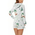 thumbnail image 6 of successthop Christmas Romper Adult Women Snowman Hooded with Cute Ear Fleece Sleepwear Fuzzy Shorts Warm Playsuit, 6 of 6