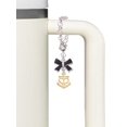 thumbnail image 3 of Delight Jewelry Goldtone Anchor with Heart - Silvertone Bow Charm Accessory for Tumblers and Thermal Cups, 3 of 4