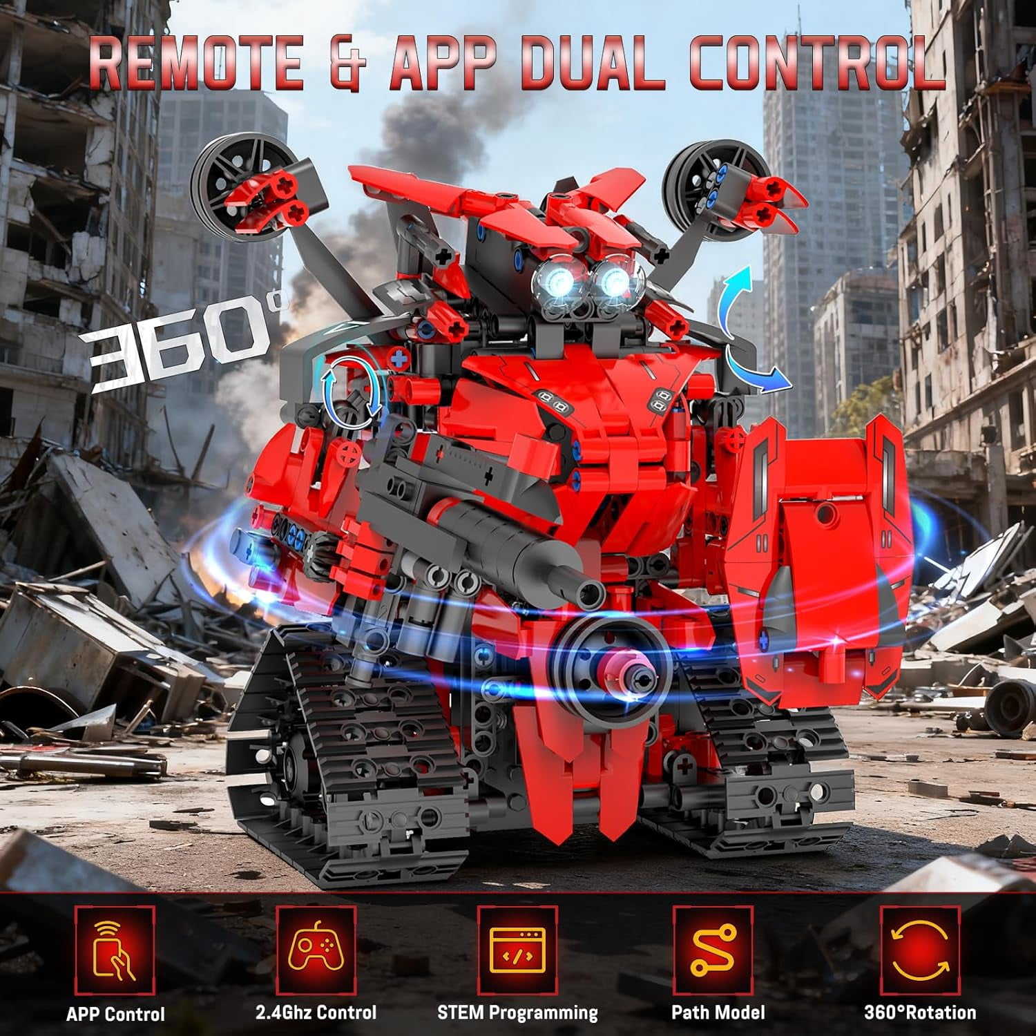 STEM Building Kits for Kids 6-14, 5in1 App & Remote Control STEM F1/Car/Robot Building Toys, Formula 1 Model Car Kits, 785 Pcs Robot Building Sets