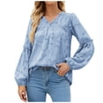 thumbnail image 1 of Blusa informal con estampado de manga larga y cuello en V para mujer a la moda Fridja  czfsfas5465, 1 of 5