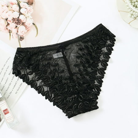 

〖Roliyen〗Briefs For Women Seeing Waist Low Lace Through Panties For Women Floral Print Skinny Panties