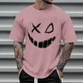 thumbnail image 2 of Men's Scary Graphic Tees, Trendy Smiling Face Short Sleeve Round Neck Tee Tops, Relaxed Fit Cool T-Shirt Shirts, 2 of 4