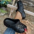 thumbnail image 3 of Unisex Classic Perforated Clogs Arch Support Sandals Garden Shoes Lightweight Slip on Sneakers for Garden Beach Quick Drying Washable Slides Black Size 8.5, 3 of 5