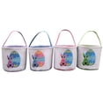 thumbnail image 3 of Harpily Easter Basket Holiday Rabbit Bunny Printed Canvas Gift Carry Candy Bag, 3 of 4
