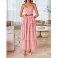 thumbnail image 4 of Vestido largo ZESICA Summer 2025 sin tirantes con hombros descubiertos rosa, 4 of 9