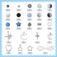 thumbnail image 2 of 1 caja de 314 piezas DIY, 6 juegos de pulseras, kit para hacer dijes de luna y estrella, cuentas de media luna, perlas de imitación de vidrio facetado azul, cuentas espaciadoras sueltas, 2 of 6