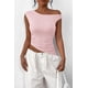 thumbnail image 3 of Remera PRETTYGARDEN 2025 Top Corto Fruncido de Un Hombro Rosa S, 3 of 8