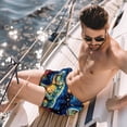 thumbnail image 2 of luoweisi Men's Beach Shorts Quick Dry Swim Trunks with Mesh Lining Cartoon Dinosaur S, 2 of 5